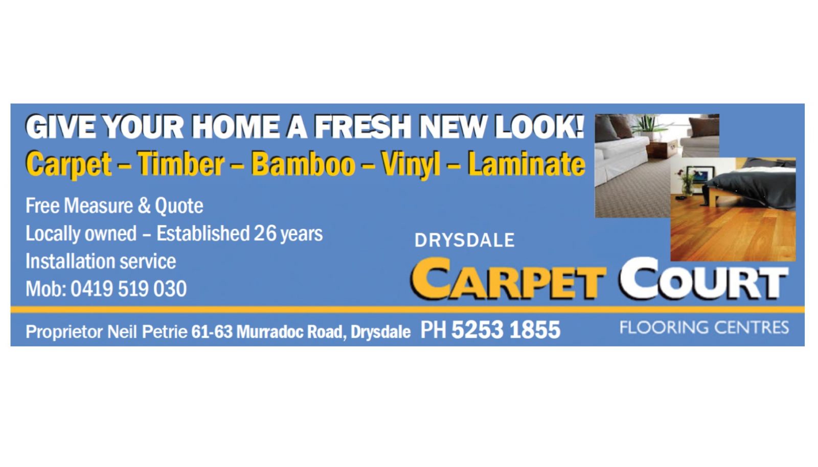 Drysdale Carpet Court Supports For Another 2 Years Bellarine